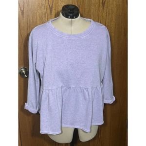 Anthropologie Saturday Sunday peplum 3/4 sleeve lavender top